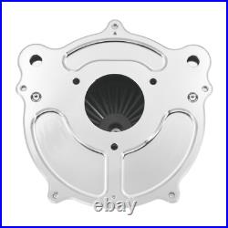 Chrome Aluminum Air Cleaner Filter with Gray Intake Element Kit Fits For Harley