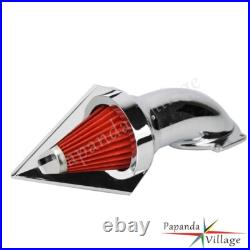 Chrome Billet Alu Cone Spike Air Cleaner Intake Filter Kit For Honda VTX VTX1300