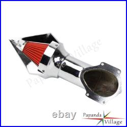 Chrome Billet Alu Cone Spike Air Cleaner Intake Filter Kit For Honda VTX VTX1300