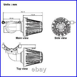 Chrome Cone Air Cleaner Filter For Harley Electra Glide FLHT CVO Ultra 08-16