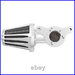 Chrome Cone Air Filter Gray Element For Harley Softail Breakout Fat Boy 00-2015