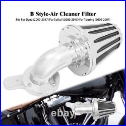 Chrome Cone Air Filter Gray Element For Harley Touring Road Electra Glide 00-07
