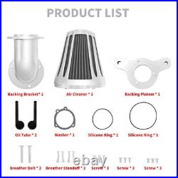 Chrome Cone Air Filter Gray Element For Harley Touring Road Electra Glide 00-07