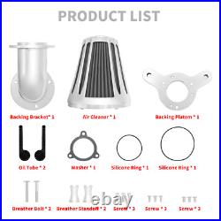 Chrome Cone Air Filter Gray Intake For Harley Softail Breakout 2016-17 Dyna 2017