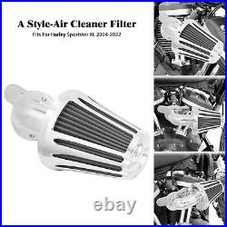 Chrome Cone Air Filter Gray Intake For Harley Sportster XL883 1200 48 72 04-2022