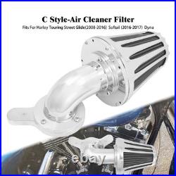 Chrome Cone Air Filter Gray Intake For Harley Touring Road Electra Glide 08-2016