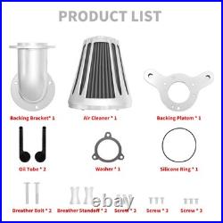 Chrome Cone Air Filter Gray Intake For Harley Touring Road Electra Glide 08-2016