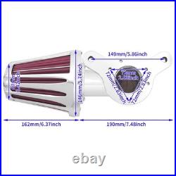 Chrome Cone Air Filter Red Intake For Harley Touring Road Electra Glide 08-2016
