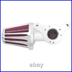 Chrome Cone Air Filter Red Intake For Harley Touring Road Electra Glide 08-2016