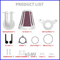 Chrome Cone Air Filter Red Intake For Harley Touring Road Street Glide 2008-2016 Chrome Cone Air Filter Red Intake For Harley Touring Road Street Glide 2008-2016