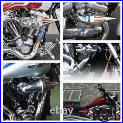Chrome Cone Spike Air Cleaner Intake Filter Kit For Harley Touring Electra Glide