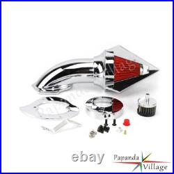 Chrome Cone Spike Air Cleaner Intake Filter Kit For Honda VTX VTX1300 All Years