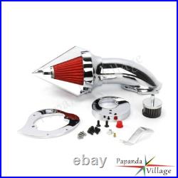 Chrome Cone Spike Air Cleaner Intake Filter Kit For Honda VTX VTX1300 All Years