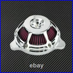 Chrome Stage One Air Cleaner Air Filter Red Fit For Harley Softail FL 2000-2015