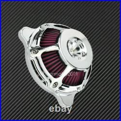 Chrome Stage One Air Cleaner Air Filter Red Fit For Harley Softail FL 2000-2015