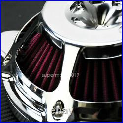 Chrome Stage One Air Cleaner Air Filter Red Fit For Harley Softail FL 2000-2015