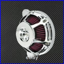 Chrome Stage One Air Cleaner Air Filter Red Fit For Harley Softail FL 2000-2015