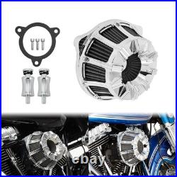 Chrome Stripe Air Filter Gray Element For Harley Touring 2008-16 Softail 16-2017