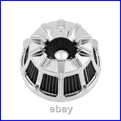 Chrome Stripe Air Filter Gray Element For Harley Touring 2008-16 Softail 16-2017