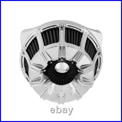 Chrome Stripe Air Filter Gray Element For Harley Touring 2008-16 Softail 16-2017