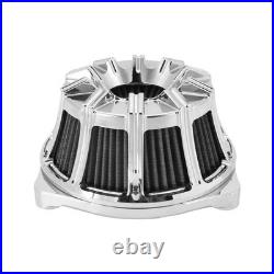 Chrome Stripe Air Filter Gray Element For Harley Touring 2008-16 Softail 16-2017