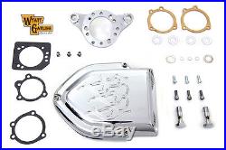 Chrome Wyatt Gatling Air Cleaner Assembly, for Harley Davidson motorcycles, by