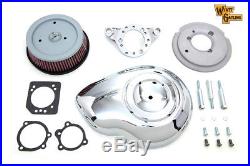 Chrome Wyatt Gatling Air Cleaner Assembly, for Harley Davidson motorcycles, by