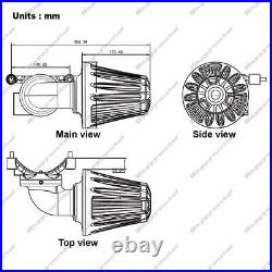 Cone Air Cleaner Intake Filter For Harley Touring M8 Softail Fxbrs 114 107 18-Up