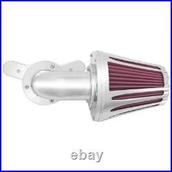 Cone Chrome Air Filter Red Intake For Harley Dyna Low Rider Street Bob 2000-2017