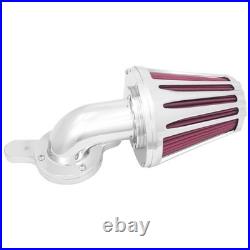 Cone Chrome Air Filter Red Intake For Harley Dyna Low Rider Street Bob 2000-2017