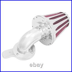 Cone Chrome Air Filter Red Intake For Harley Dyna Low Rider Street Bob 2000-2017