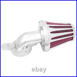 Cone Chrome Air Filter Red Intake For Harley Touring 00-07 Softail 00-2015 Dyna