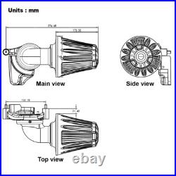 Cone Stage 1 Air Cleaner Filter For Harley Touring Street Glide 18-22 Street Bob