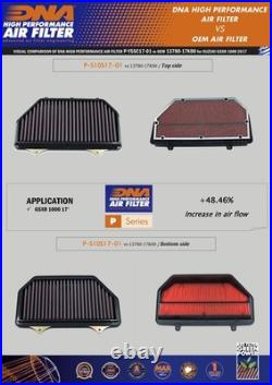 DNA Air Filter Compatible for Suzuki GSXR 1000 /R/ ABS (17-22) PN P-S10S17-01