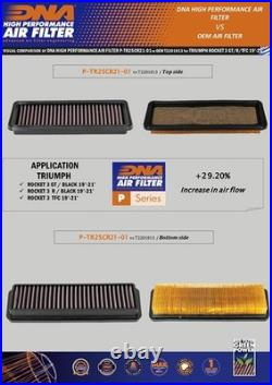 DNA Air Filter Compatible for Triumph Rocket 3 GT-Black (19-24) PNP-TR25CR21-01