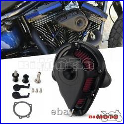 Exposed Filter Air Cleaner Kit Black For Harley Davidson Dyna Softail 2000-2017