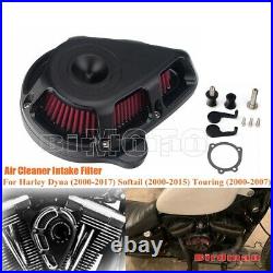 Exposed Filter Air Cleaner Kit Black For Harley Davidson Dyna Softail 2000-2017