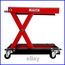 Extreme Max 5001.5059 Wide Motorcycle Scissor Jack with Dolly-1100 lbs