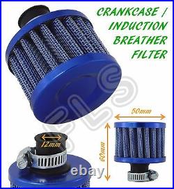 Fiat Oil Mini Breather Air Filter Fuel Crankcase Engine Car Bike Blue