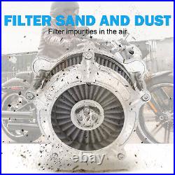 Fits For Harley Chrome Aluminum Air Cleaner Filter with Gray Intake Element Kit