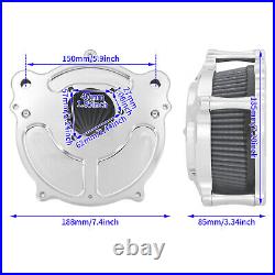 Fits For Harley Chrome Aluminum Air Cleaner Filter with Gray Intake Element Kit