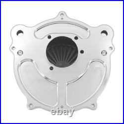Fits For Harley Chrome Aluminum Air Cleaner Filter with Gray Intake Element Kit