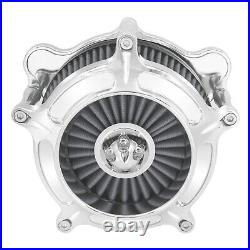 Fits For Harley Chrome Aluminum Air Cleaner Filter with Gray Intake Element Kit