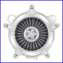 Fits For Harley Chrome Aluminum Air Cleaner Filter with Gray Intake Element Kit