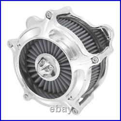 Fits For Harley Chrome Aluminum Air Cleaner Filter with Gray Intake Element Kit