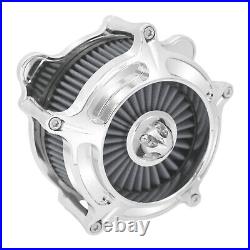 Fits For Harley Chrome Aluminum Air Cleaner Filter with Gray Intake Element Kit