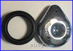 Harley Davidson S&S Slasher Teardrop Chrome Air Cleaner Cover S&S 378 With Filter