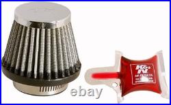 K & N Moto Motorcycle Motorbike Clamp-On Air Filter Chrome 10111566