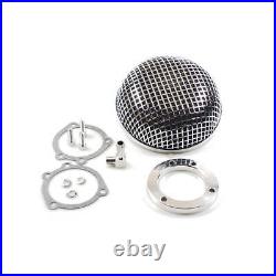 MCS Motorcycle Breather Style Air Cleaner Assembly Round Chrome For 90-17 BT