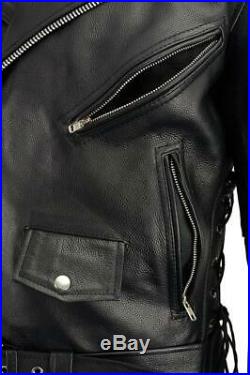 MILWAUKEE LEATHER Men's Classic Side Lace Police Style Motorcycle Large
